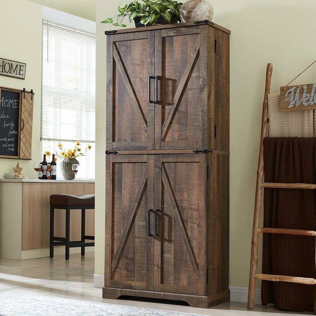 ACCOHOHO 72" Tall Kitchen Pantry, Farmhouse Storage