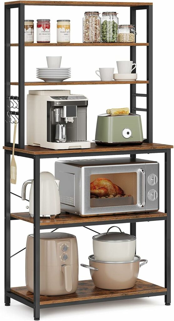 VASAGLE Coffee Bar, 31.5 Inches Baker's Rack for Kitchen with Storage