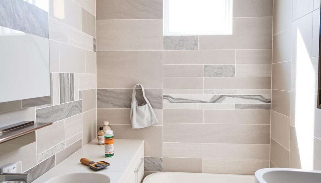 bathroom tile installation
